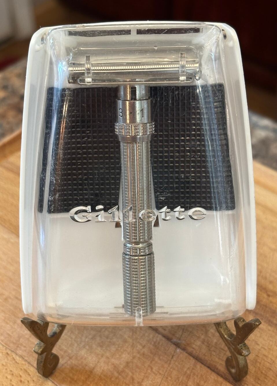 Vintage 1968 Gillette Slim Adjustable Safety Shaver N4 Case Final Production USA